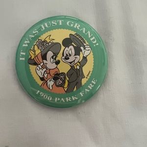 Disney "It Was Just Grand" 1900 Park Fair Mickey and Minnie Button 2 in.vintage